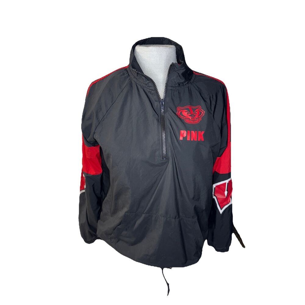 Size XS Women’s Quarter Zip PINK Victoria Secret Jacket Wisconsin Badgers